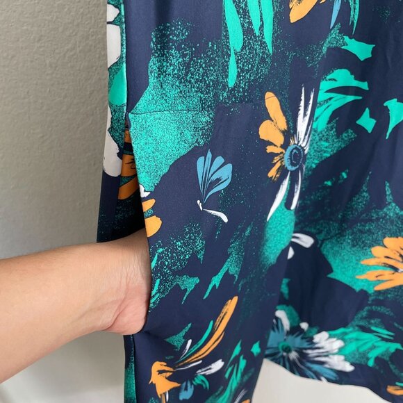 Columbia Womens Plus 3X Floral Sleeveless Dress Omni Wick Chill River Print - Picture 7 of 10